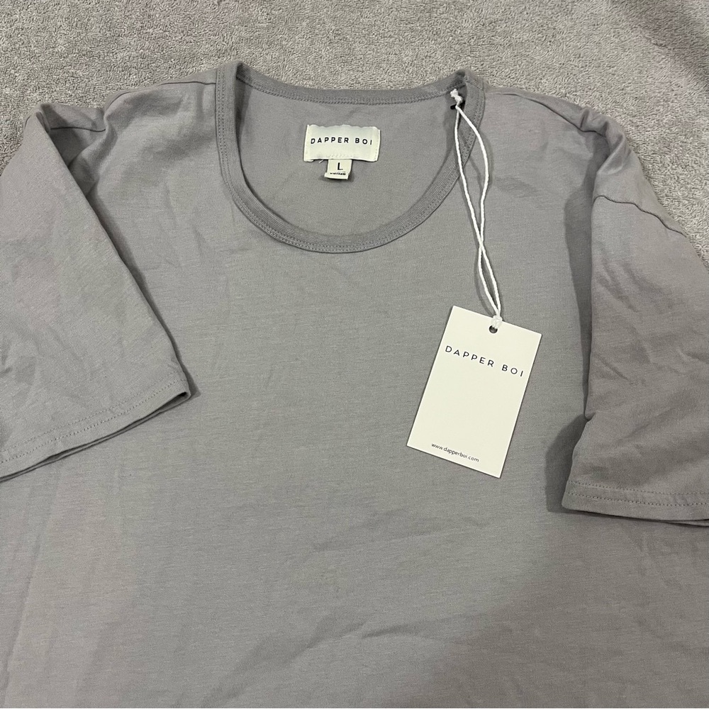 Dapper Boi The Essential T-Shirt Mens Large Gray Short Sleeve Crew Neck NWT